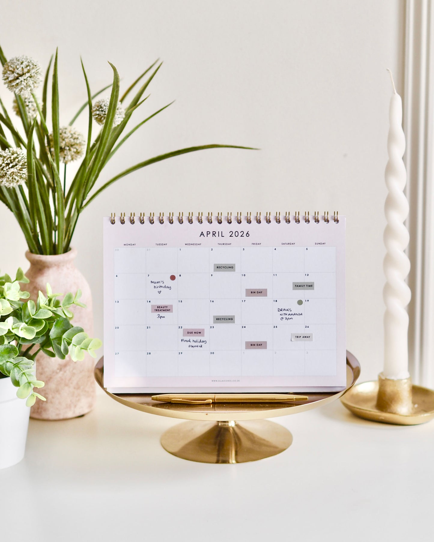 2026 A5 Monthly Desk Calendar For Home or Office