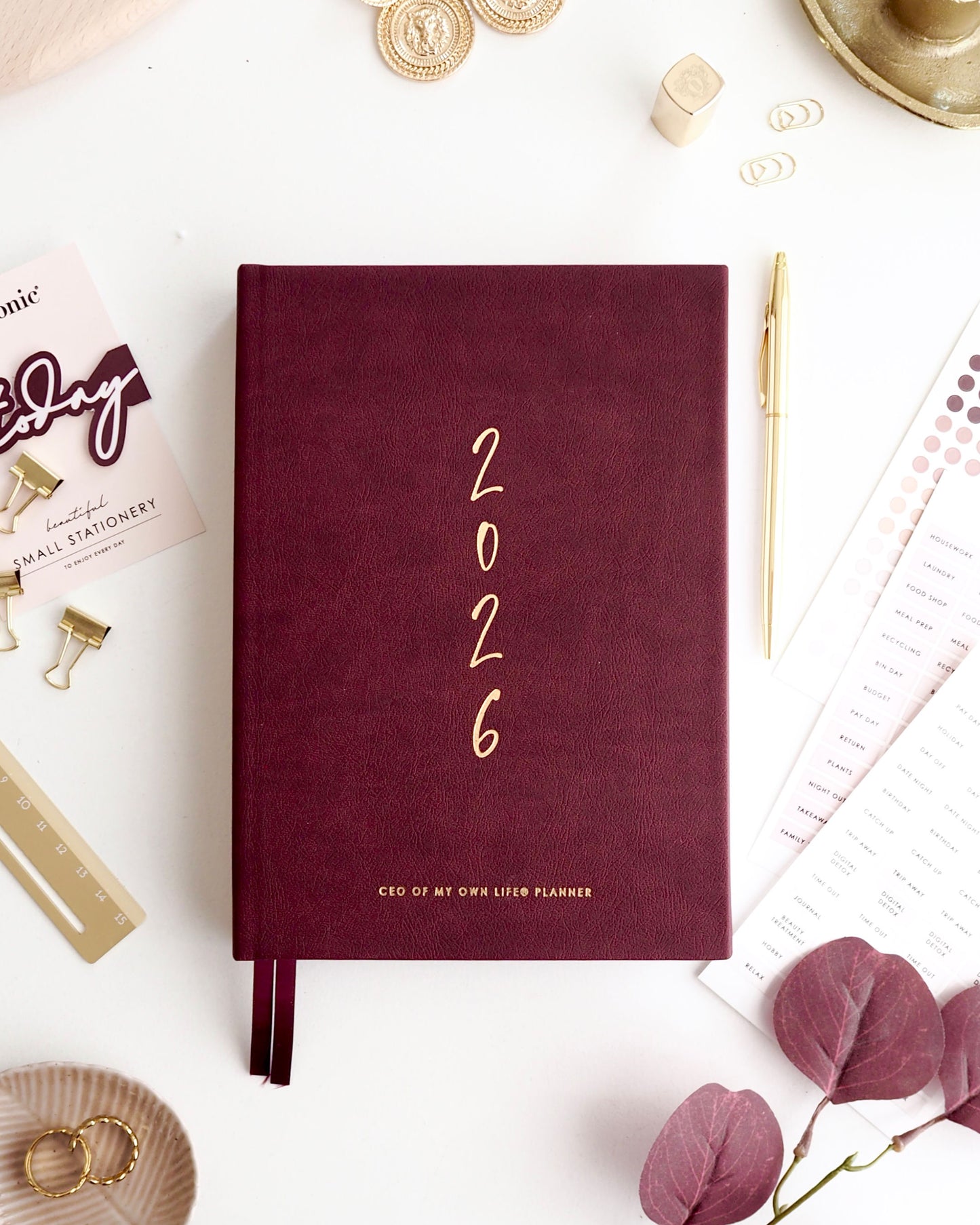 2026 Weekly Life Planner - CEO of My Own Life® Planner - Burgundy - ella iconic® UK