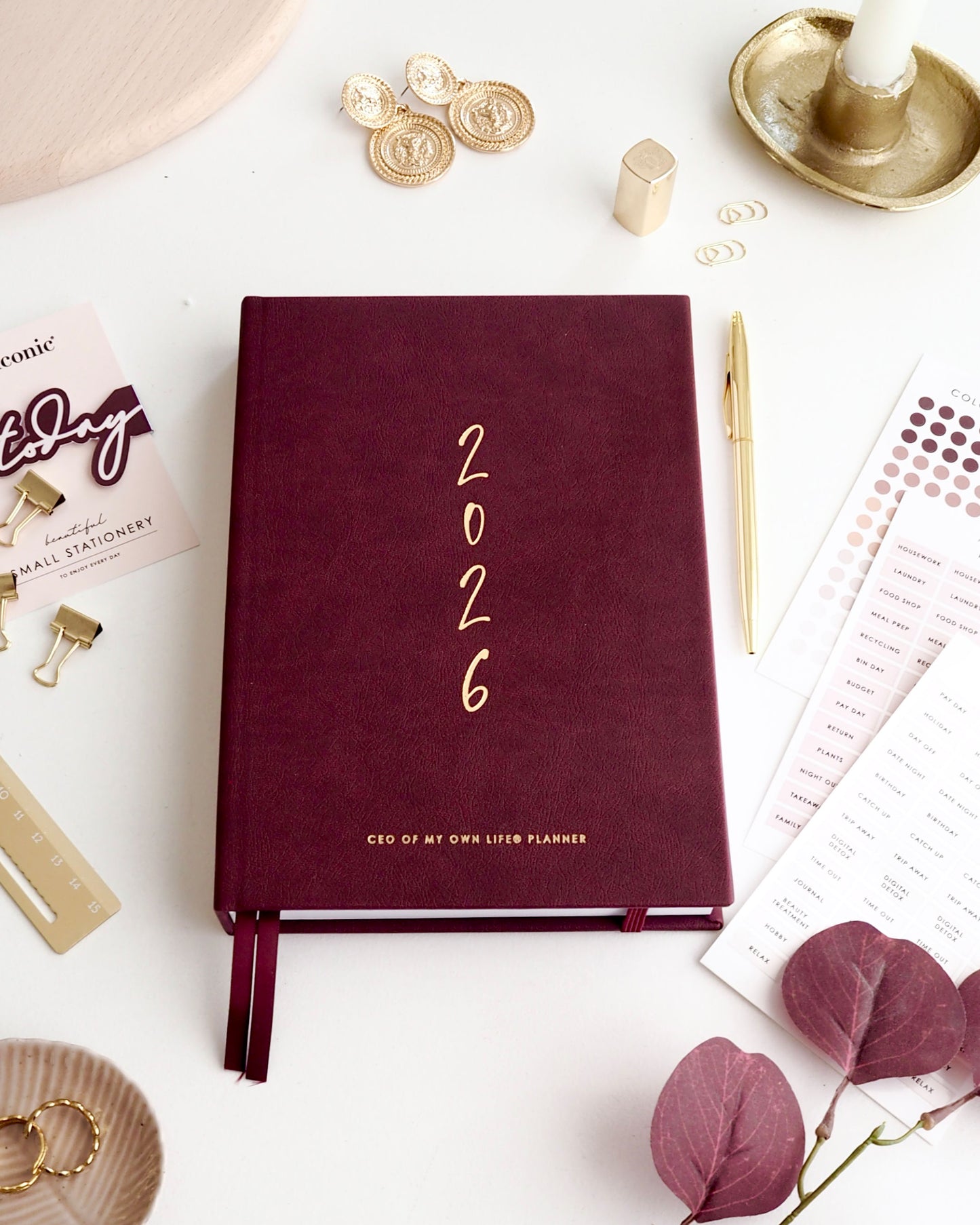 2026 Weekly Life Planner - CEO of My Own Life® Planner - Burgundy - ella iconic® UK