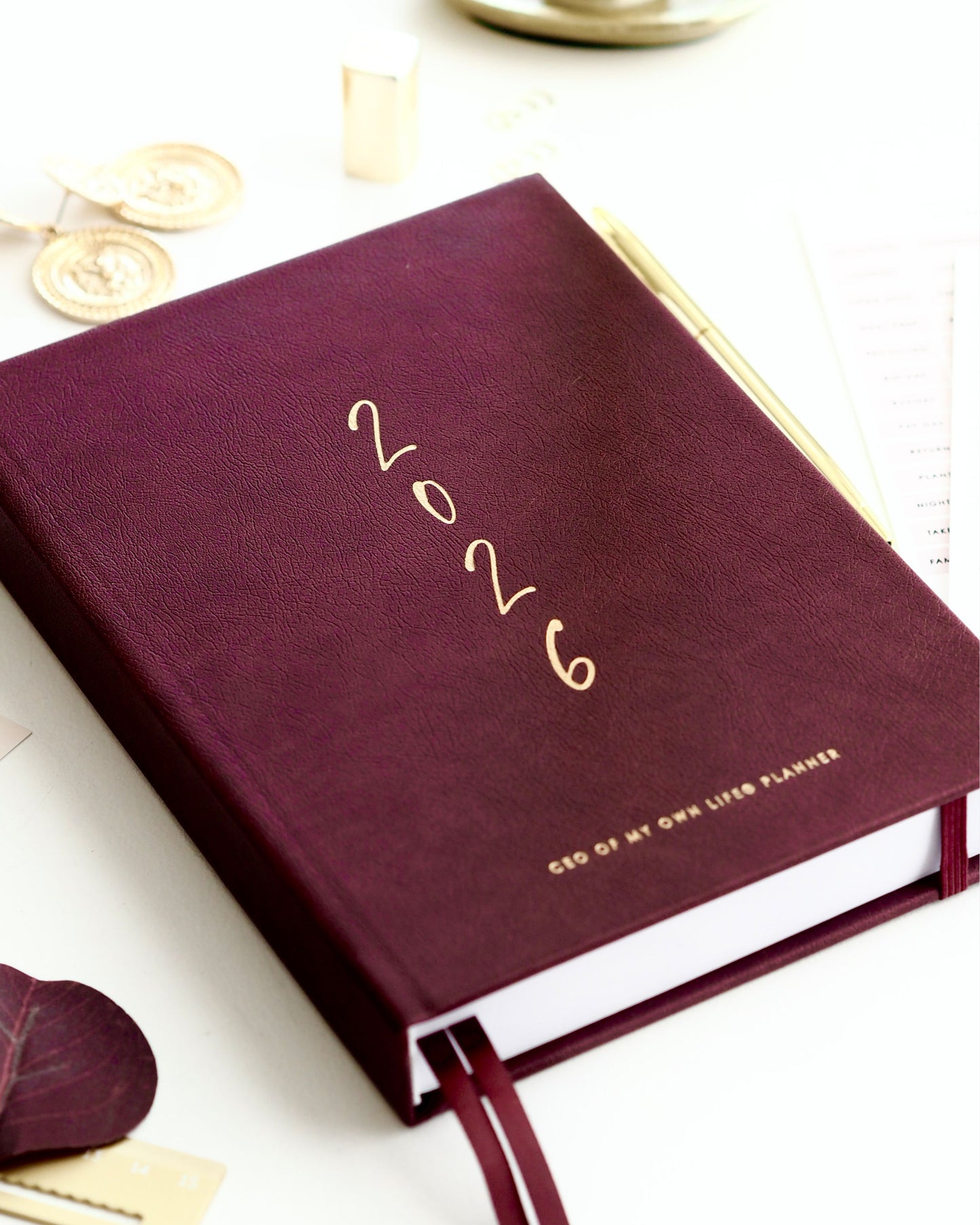 2026 Weekly Life Planner - CEO of My Own Life® Planner - Burgundy - ella iconic® UK