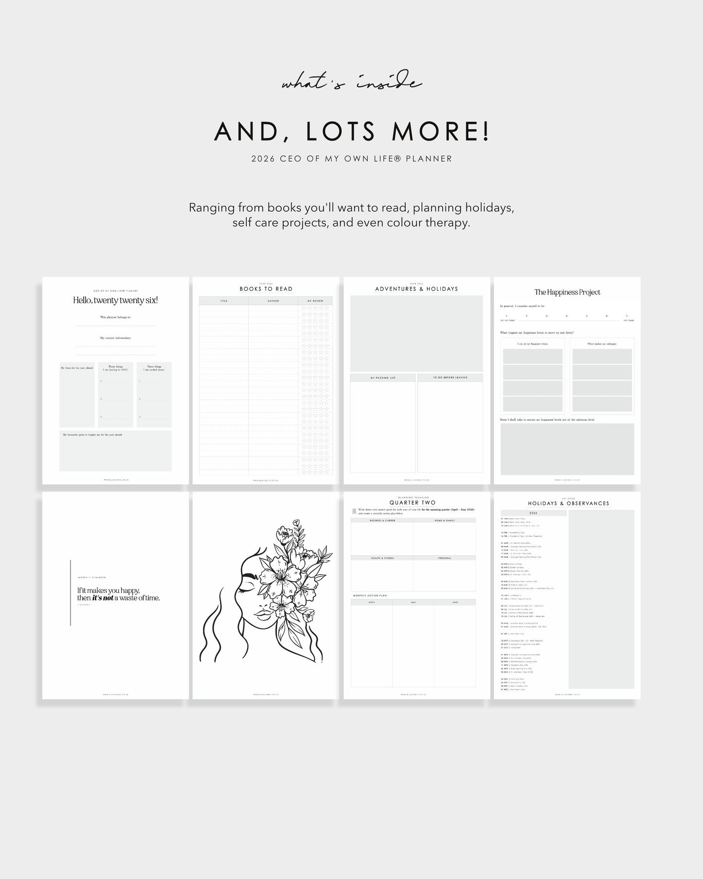 2026 Daily Weekly Life Planner • CEO of My Own Life® Planner - ella iconic® UK