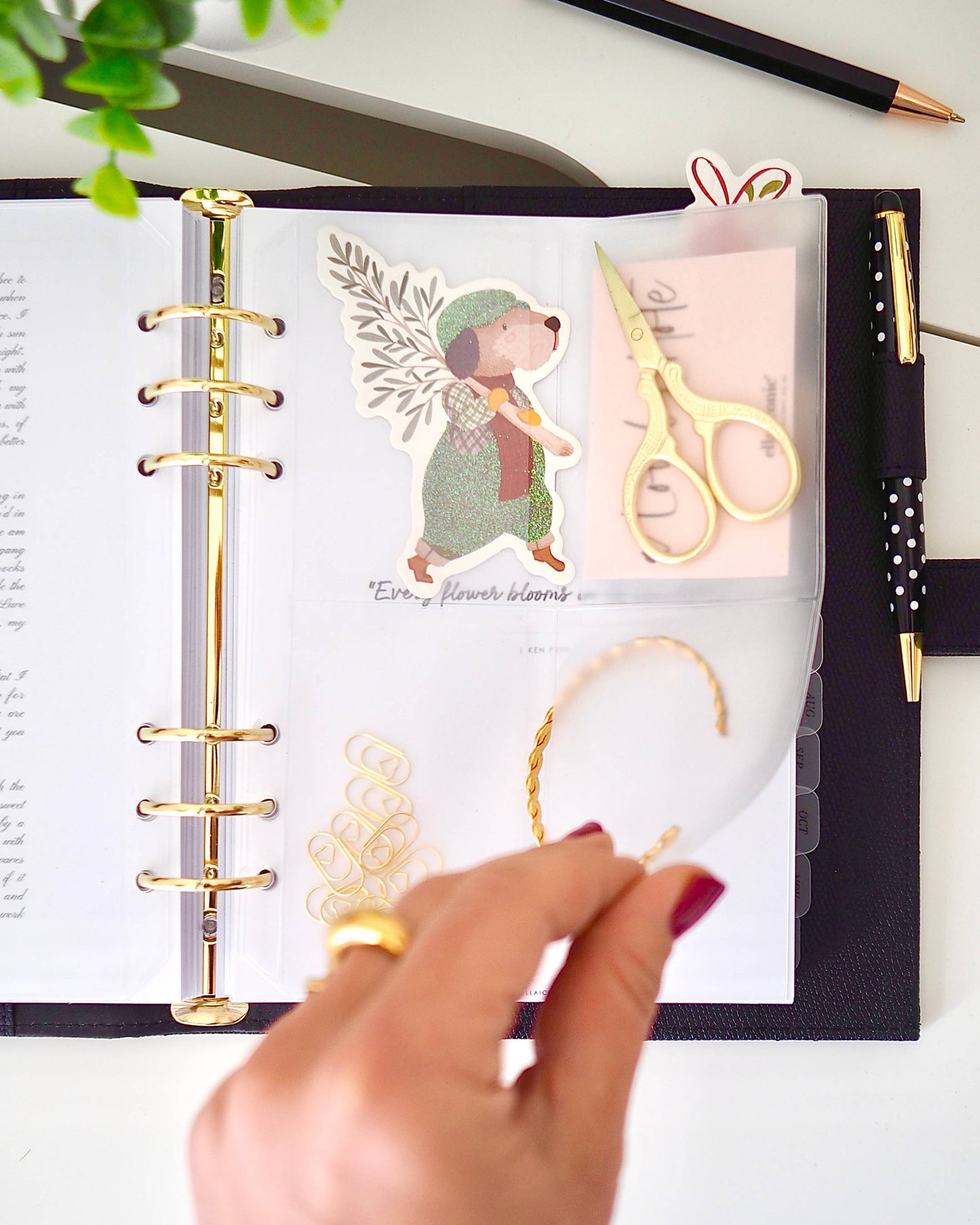 A5 Ring Binder Pocket | Four Business Card Slots With Flaps - ella iconic® UK