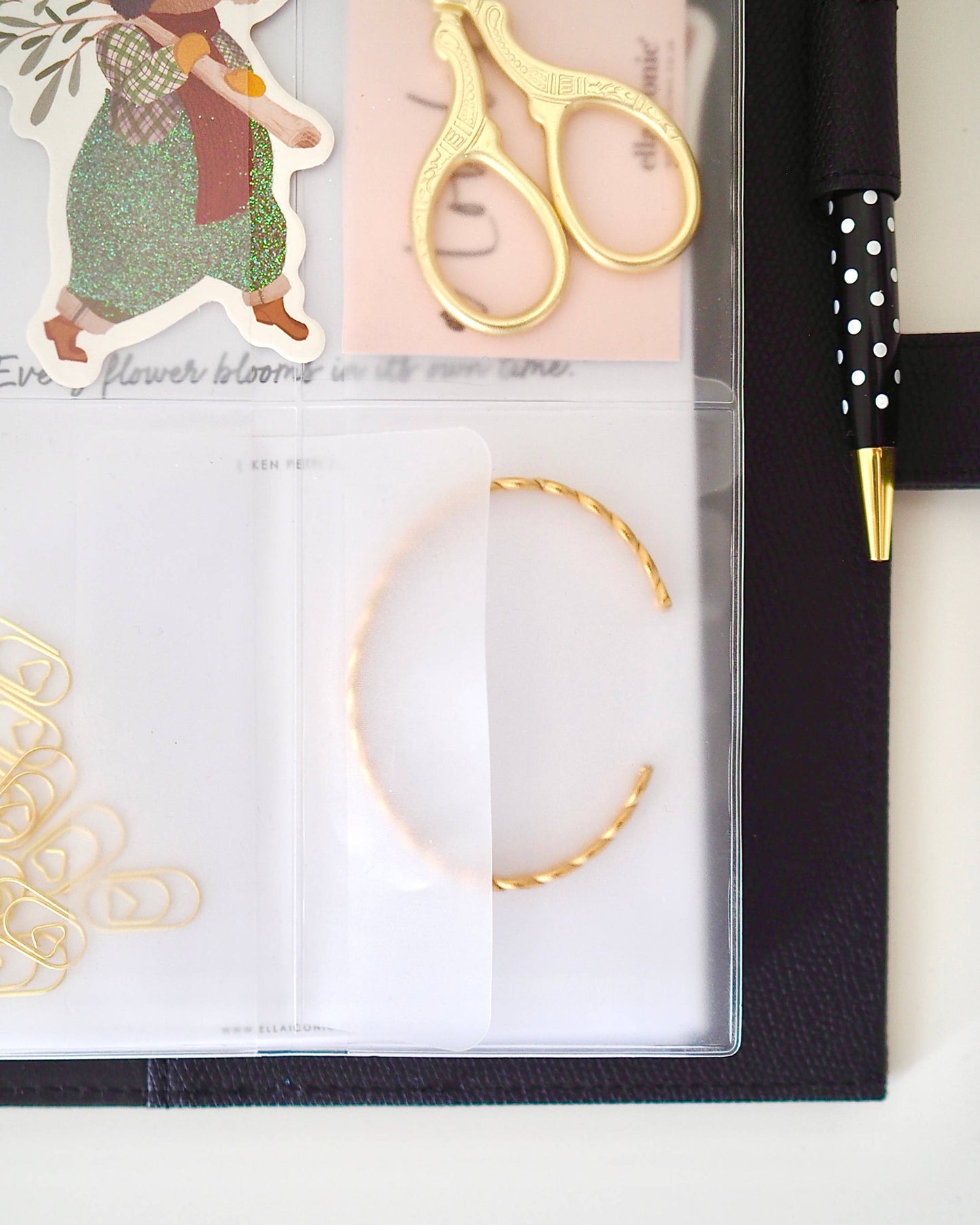 A5 Ring Binder Pocket | Four Business Card Slots With Flaps - ella iconic® UK