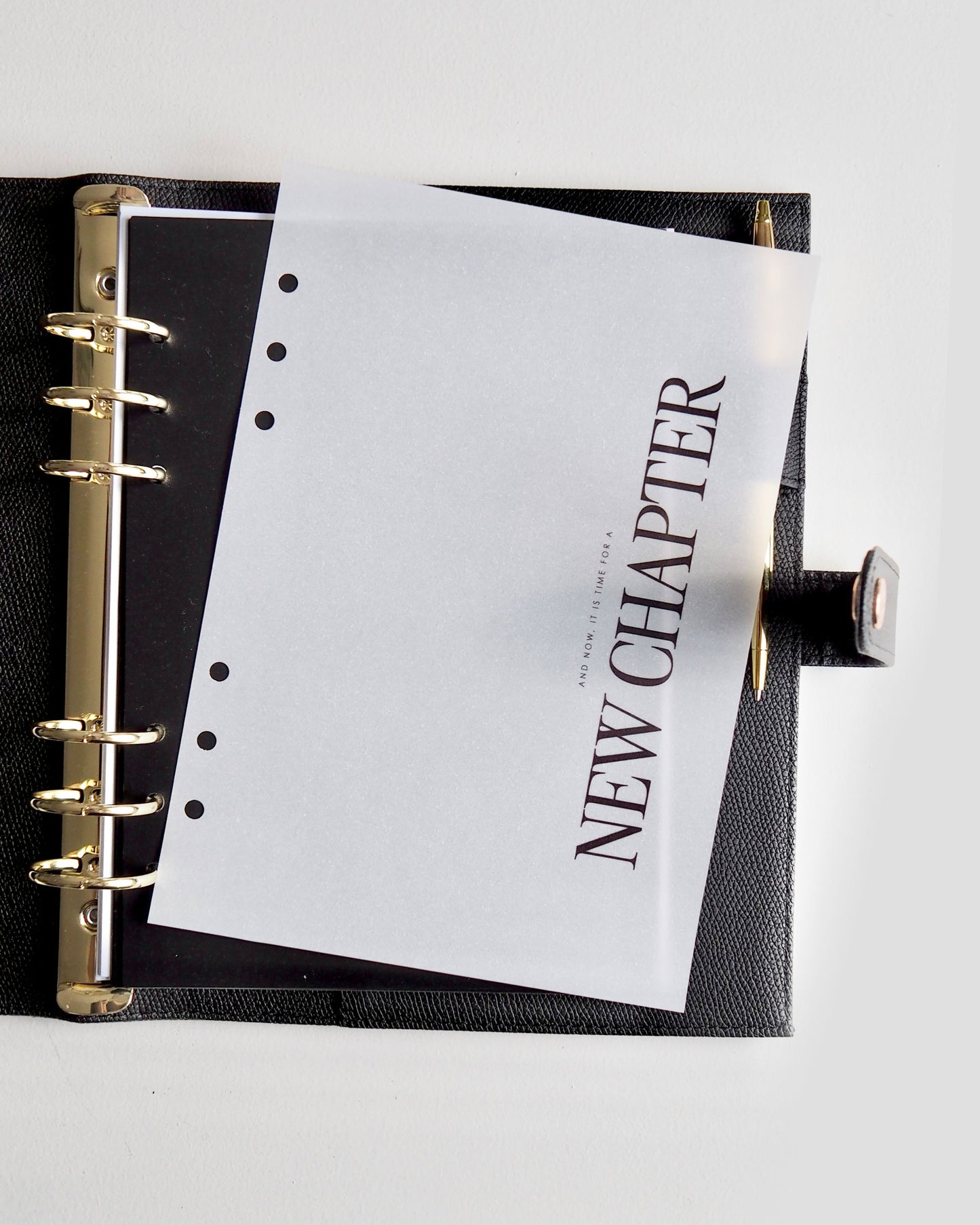 New Chapter - A5 Vellum Planner Dashboard For A5 6-Ring Binders, Filofax, Large GM LV Agendas - ella iconic®