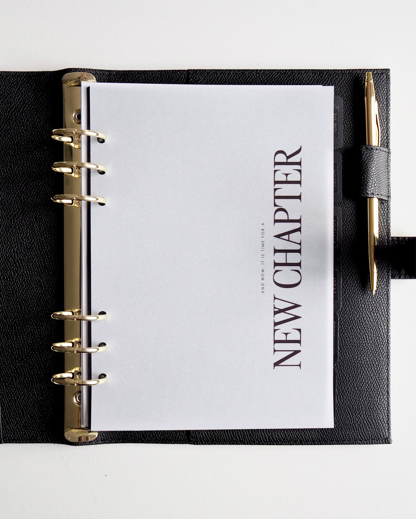 New Chapter - A5 Vellum Planner Dashboard For A5 6-Ring Binders, Filofax, Large GM LV Agendas - ella iconic®
