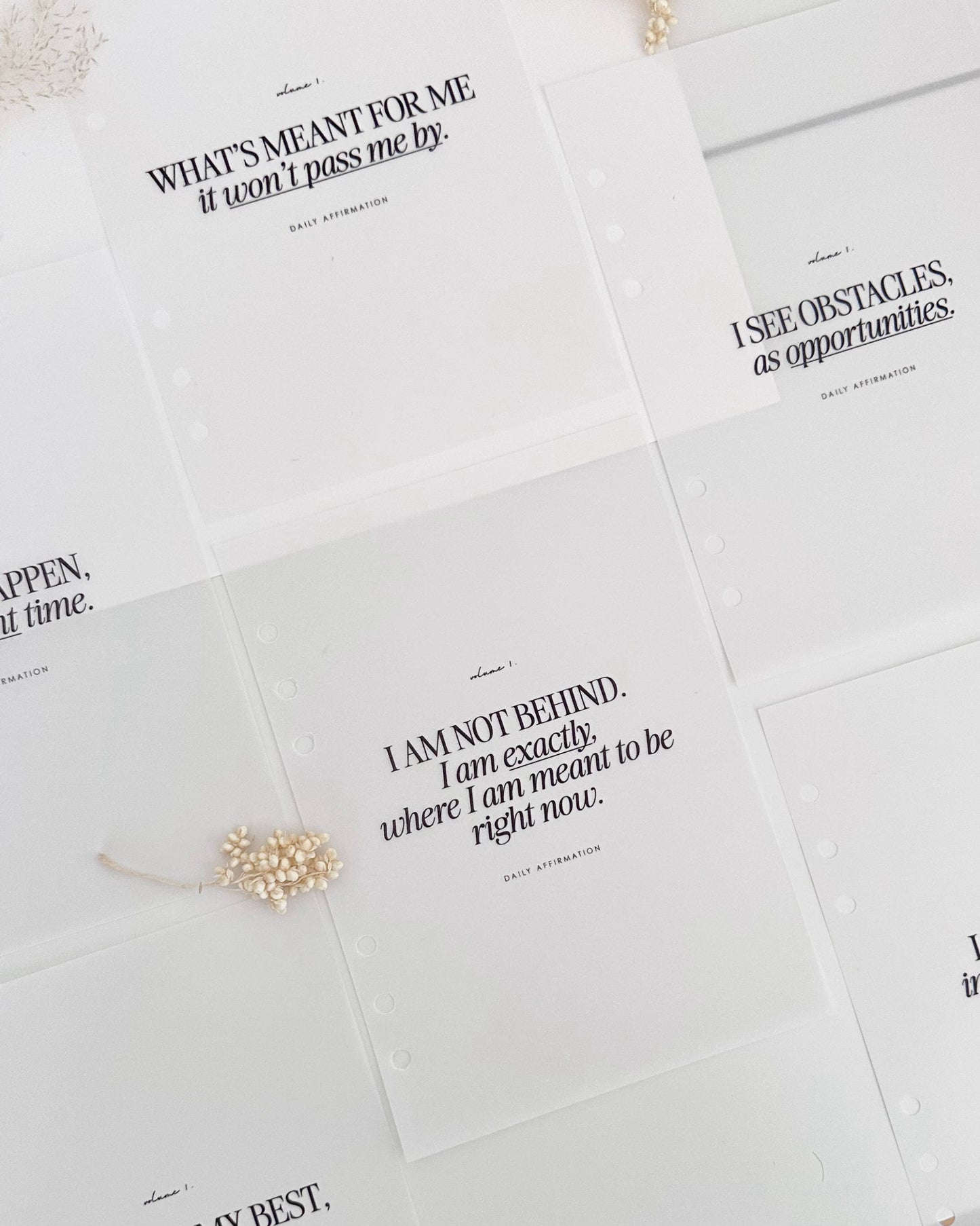 Daily Affirmation A5 Velum Planner Dashboards For Ring Binders - ella iconic® stationery UK