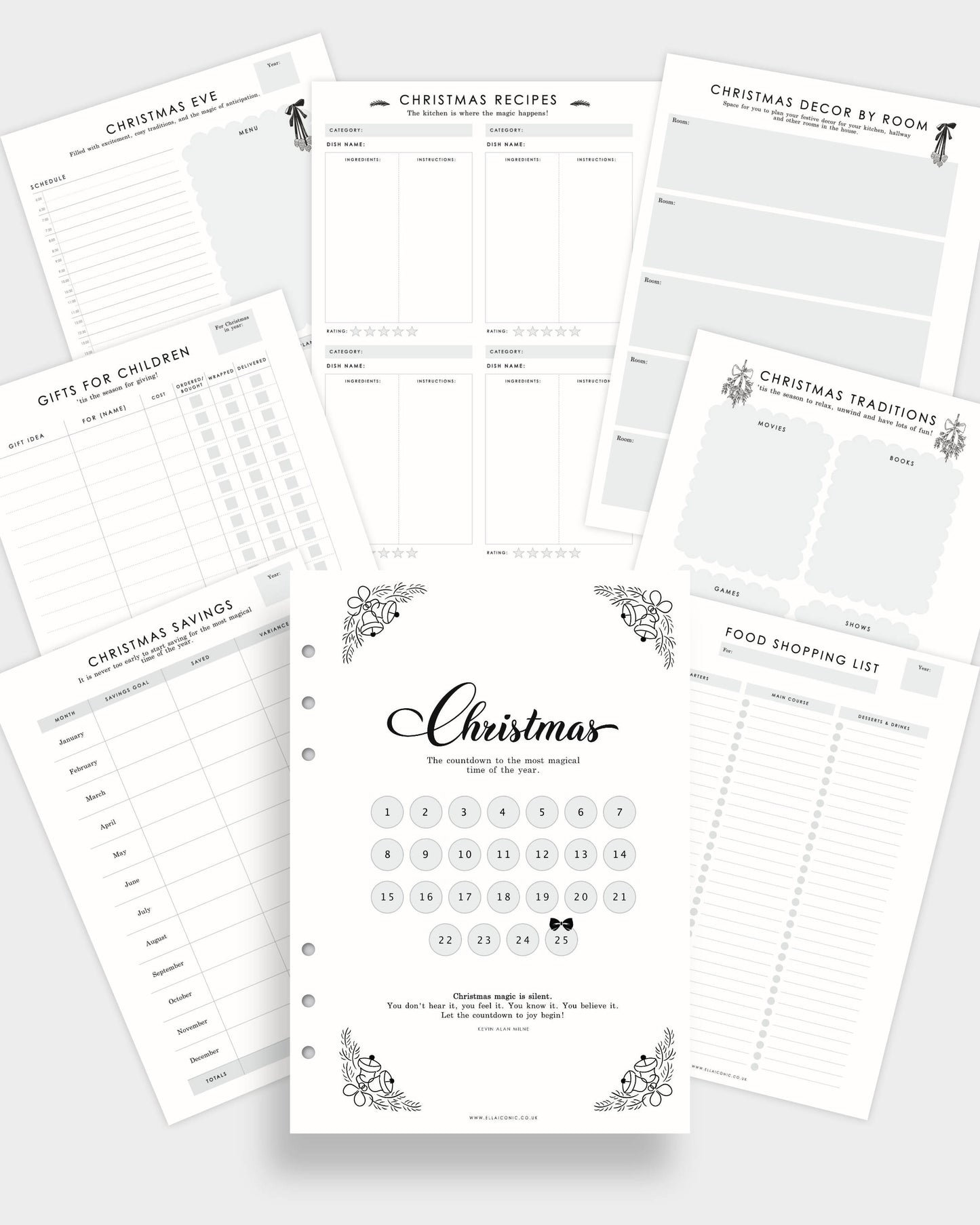 The Ultimate Christmas A5 Planner Inserts Bundle - For 6-Ring Ring Binders - ella iconic® UK