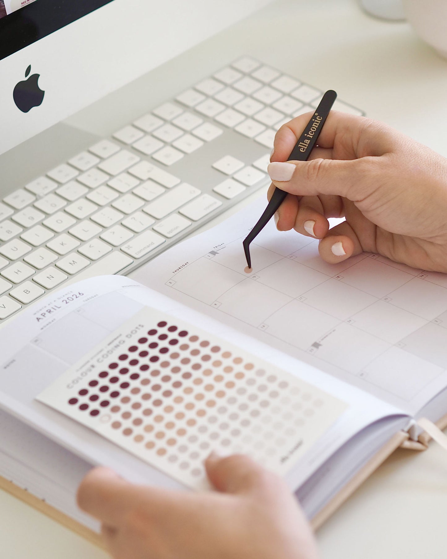 Circle Dot Colour Coding Planner Stickers | Neutrals - ella iconic® UK
