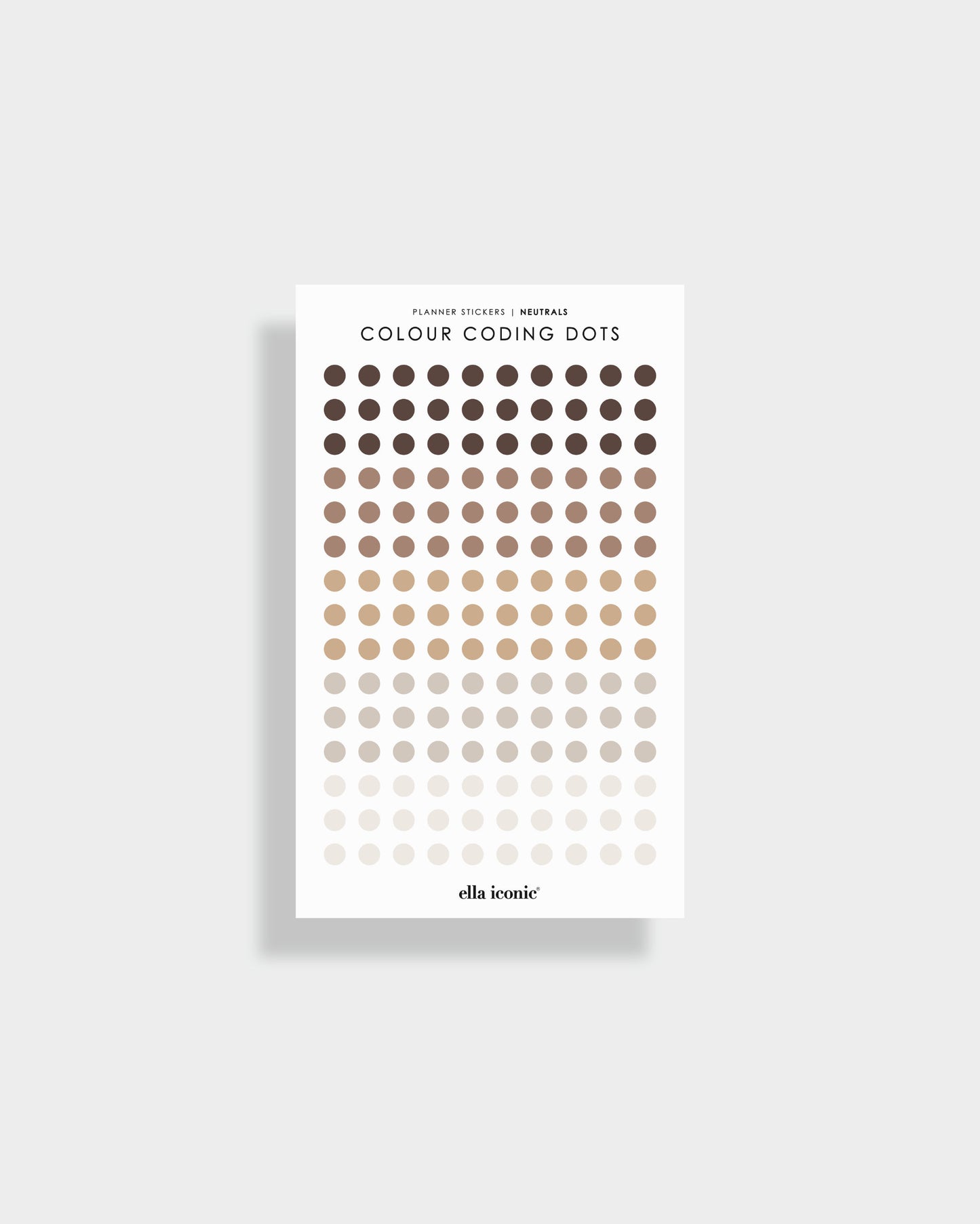Circle Dot Colour Coding Planner Stickers | Neutrals - ella iconic® UK
