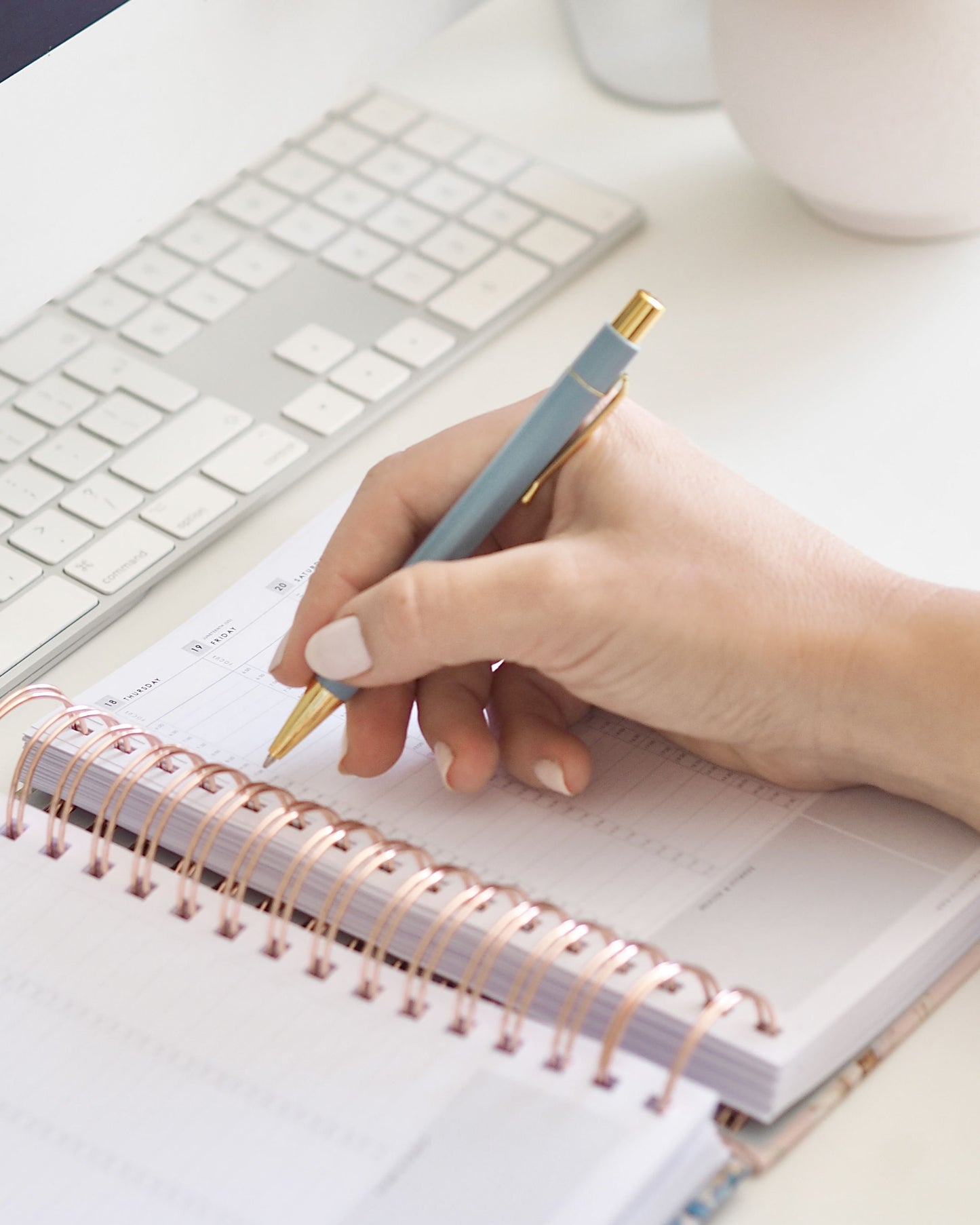 A lightweight, hexagonal powder blue ballpoint pen with black ink. UK delivery from £3.99 • ella iconic® UK