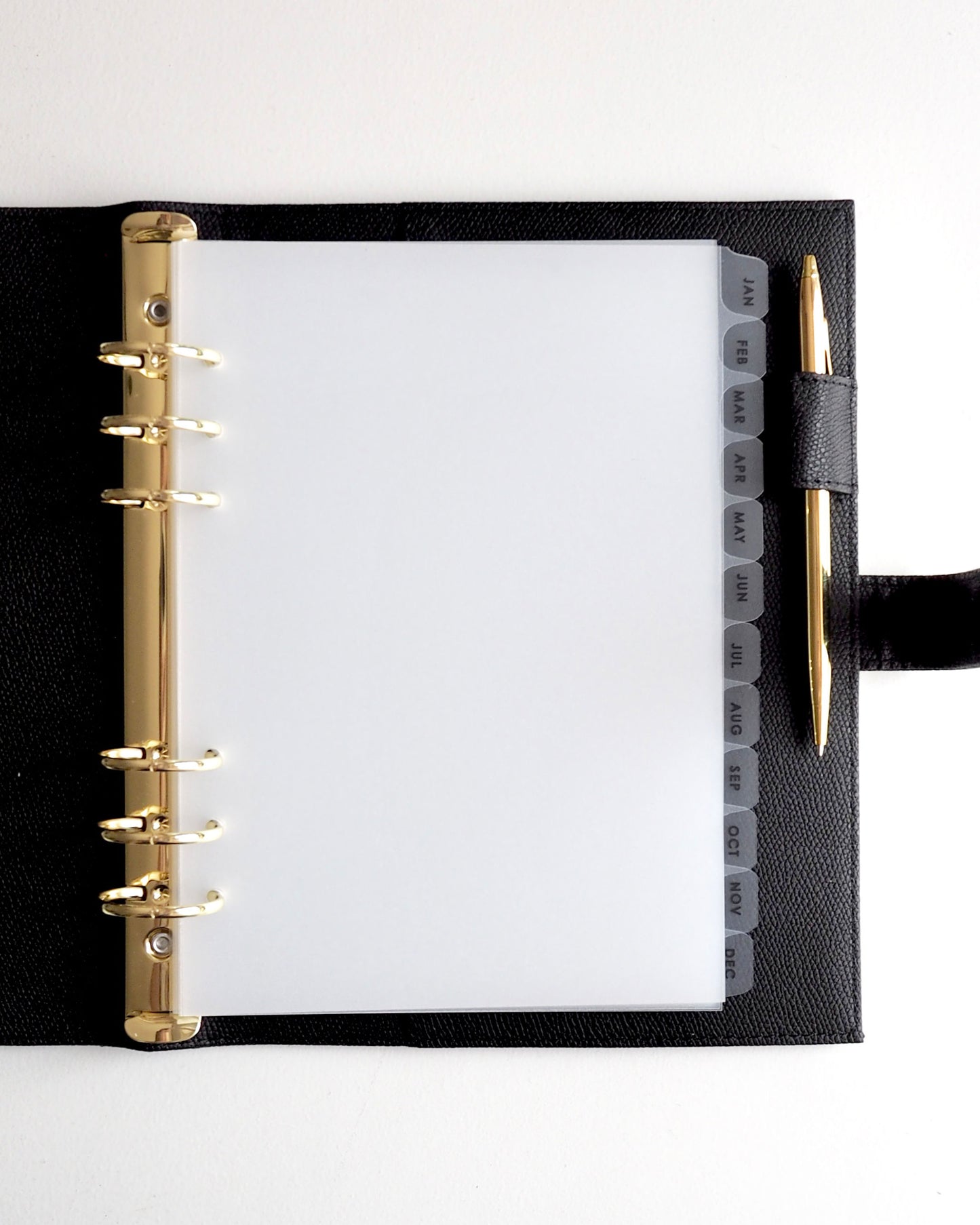 Frosted Plastic Jan - Dec A5 Monthly Planner Dividers With Tabs for 6-Ring Binders - ella iconic® UK