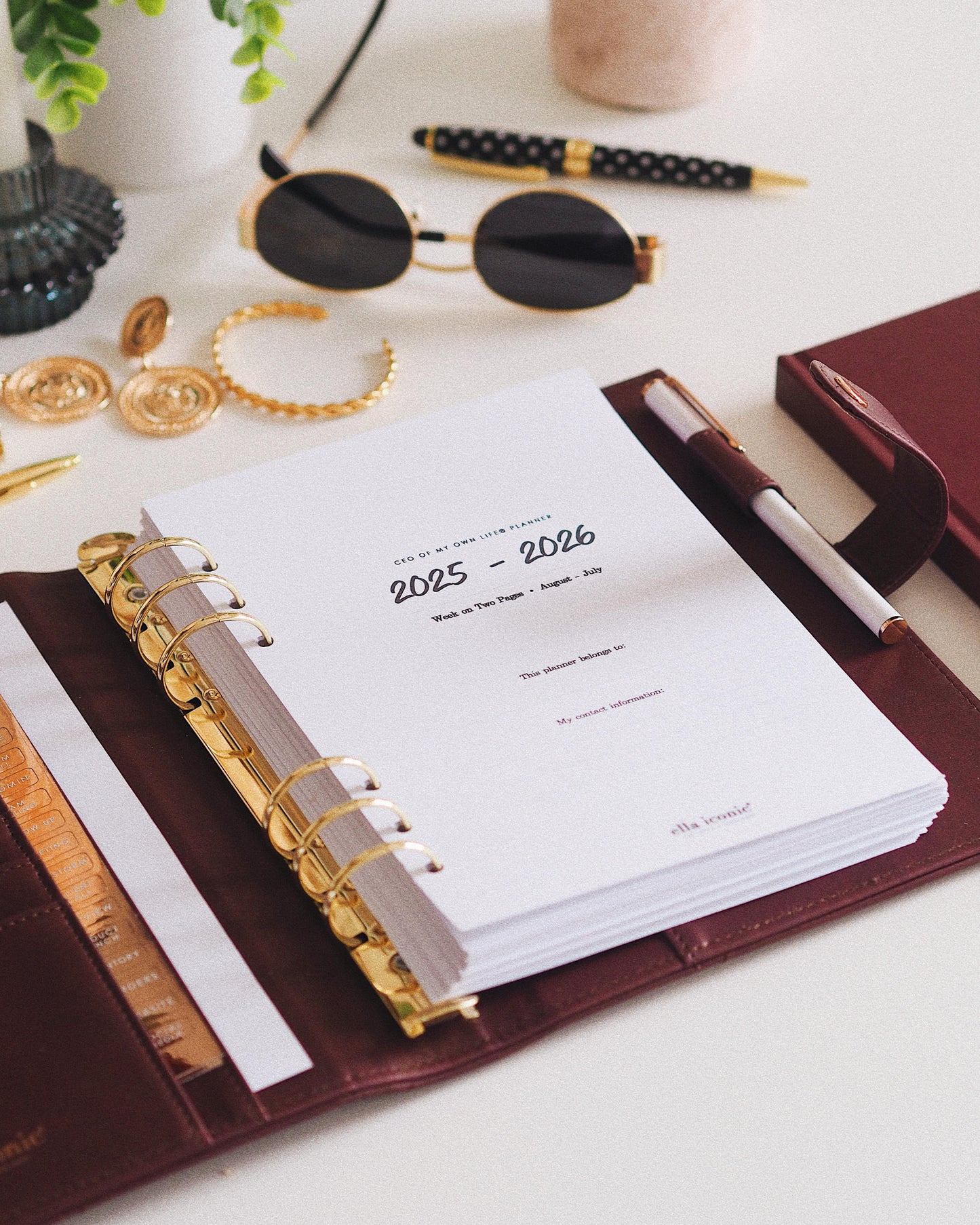 2025-2026 Mid Year A5 Planner Inserts for Ring Binders  - CEO of My Own Life - ella iconic