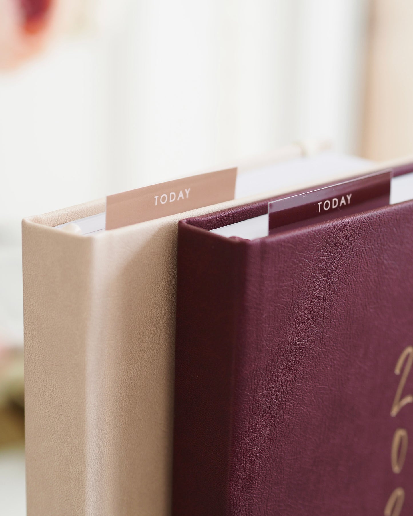 'Today' burgundy and sand double sided planner page marker / bookmark for A5 planners and diaries - ella iconic® UK