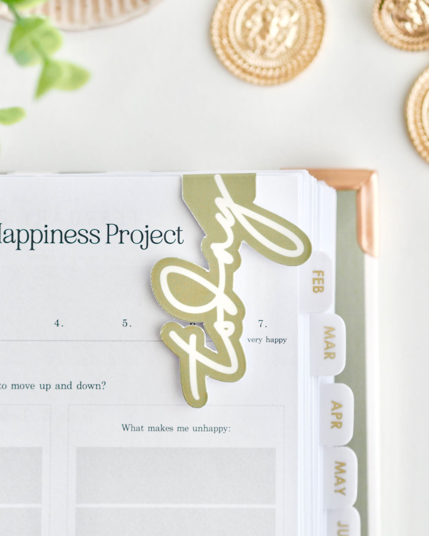 'today' magnetic bookmark, page marker for planners, agendas, organisers - olive - ella iconic®