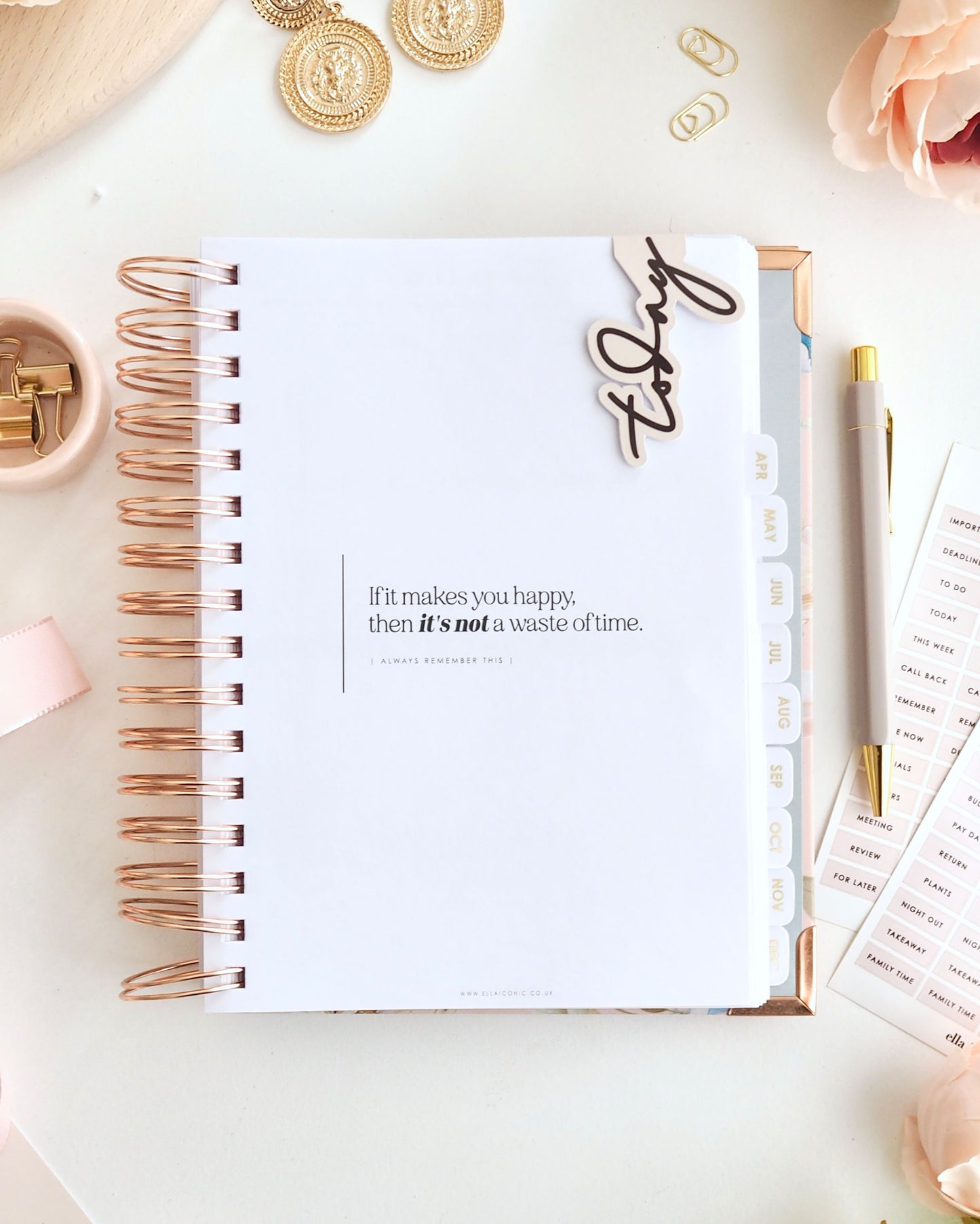 'today' Magnetic Bookmark, Page Marker for Planners, Agendas, Organisers  - ella iconic®  - Nude