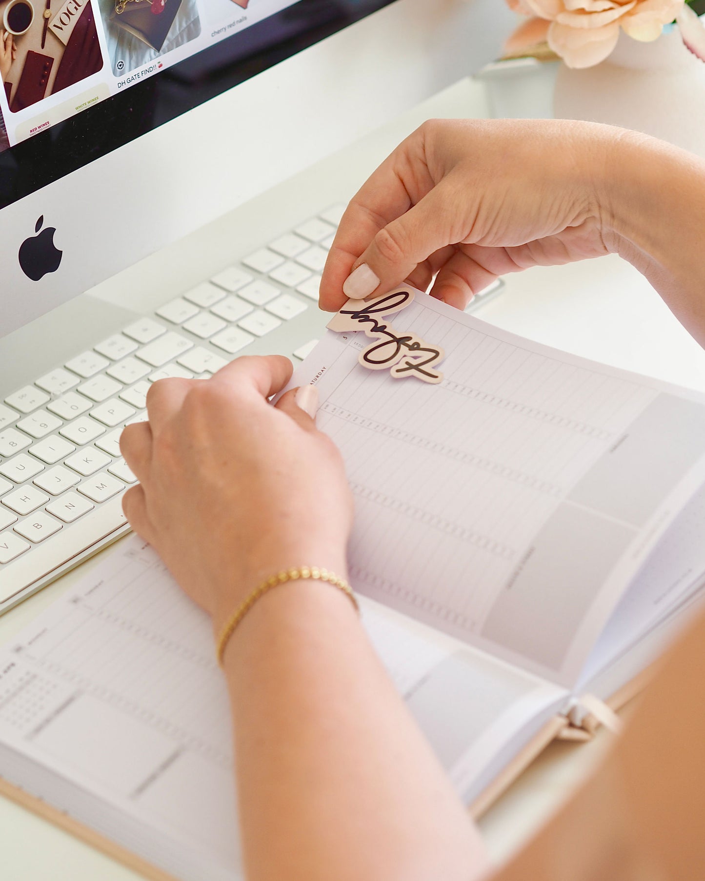 'today' Magnetic Bookmark, Page Marker for Planners, Agendas, Organisers  - ella iconic®  - Nude