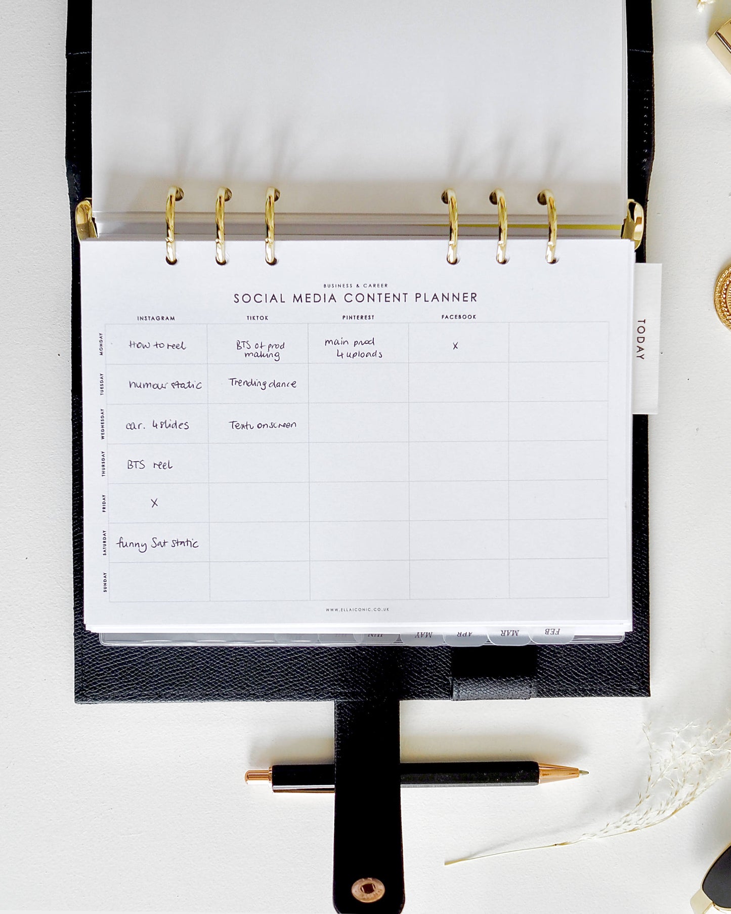 Social Media Content Planning A5 Planner Inserts - ella iconic® UK