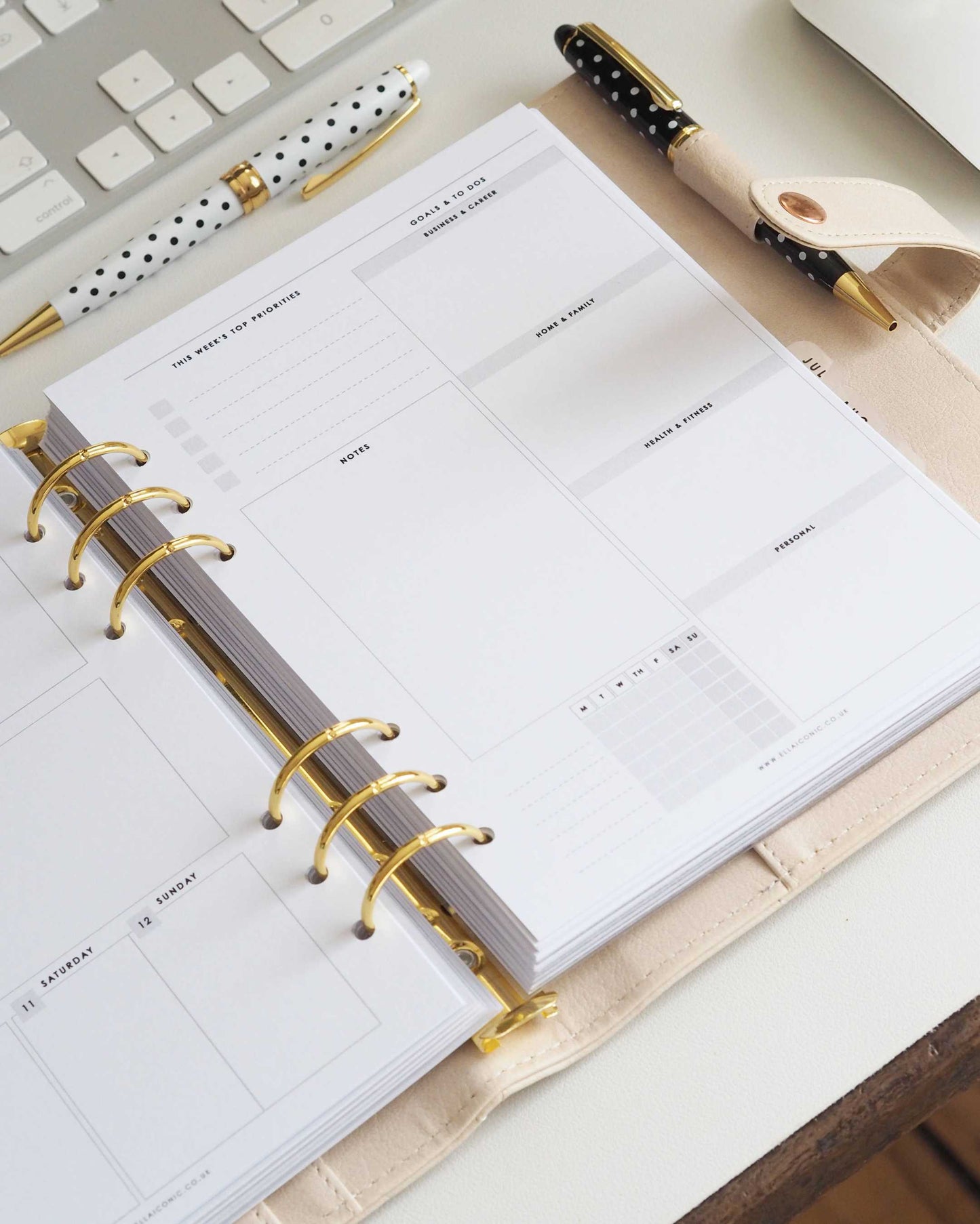 A5 2026 Weekly Life Planner Inserts - 2026 Weekly CEO of My Own Life® Planner• Week on One Page - ella iconic®