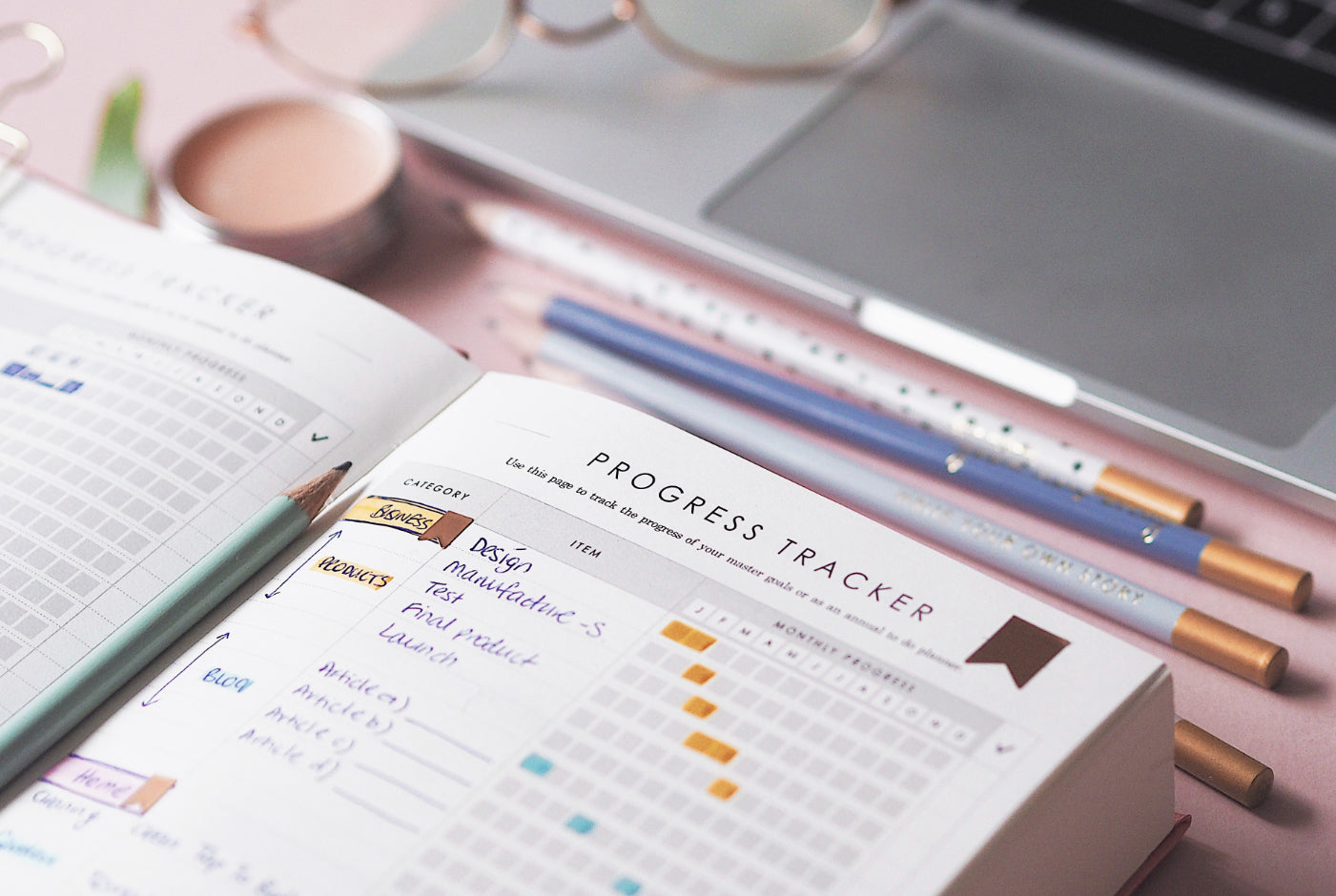 Ella Iconic Stationery | Blog | Three different way to use the progress tracker to achieve your goals