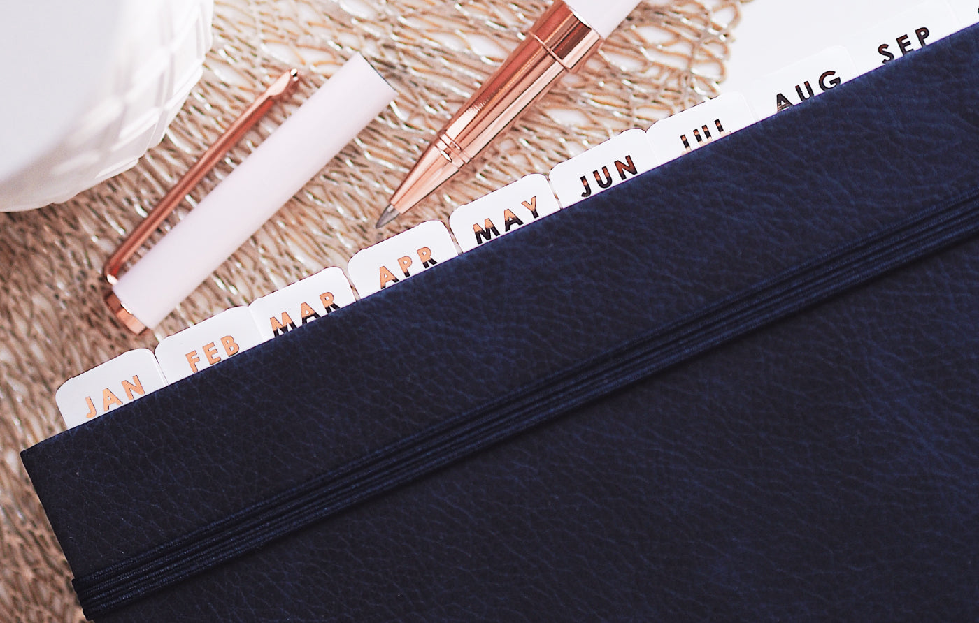 Ella Iconic Stationery • Monthly Rose Gold Planner Tabs Stickers