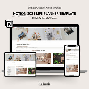 2024 Life Planner Notion Template - ceo of my own life® planner - ellaiconic®