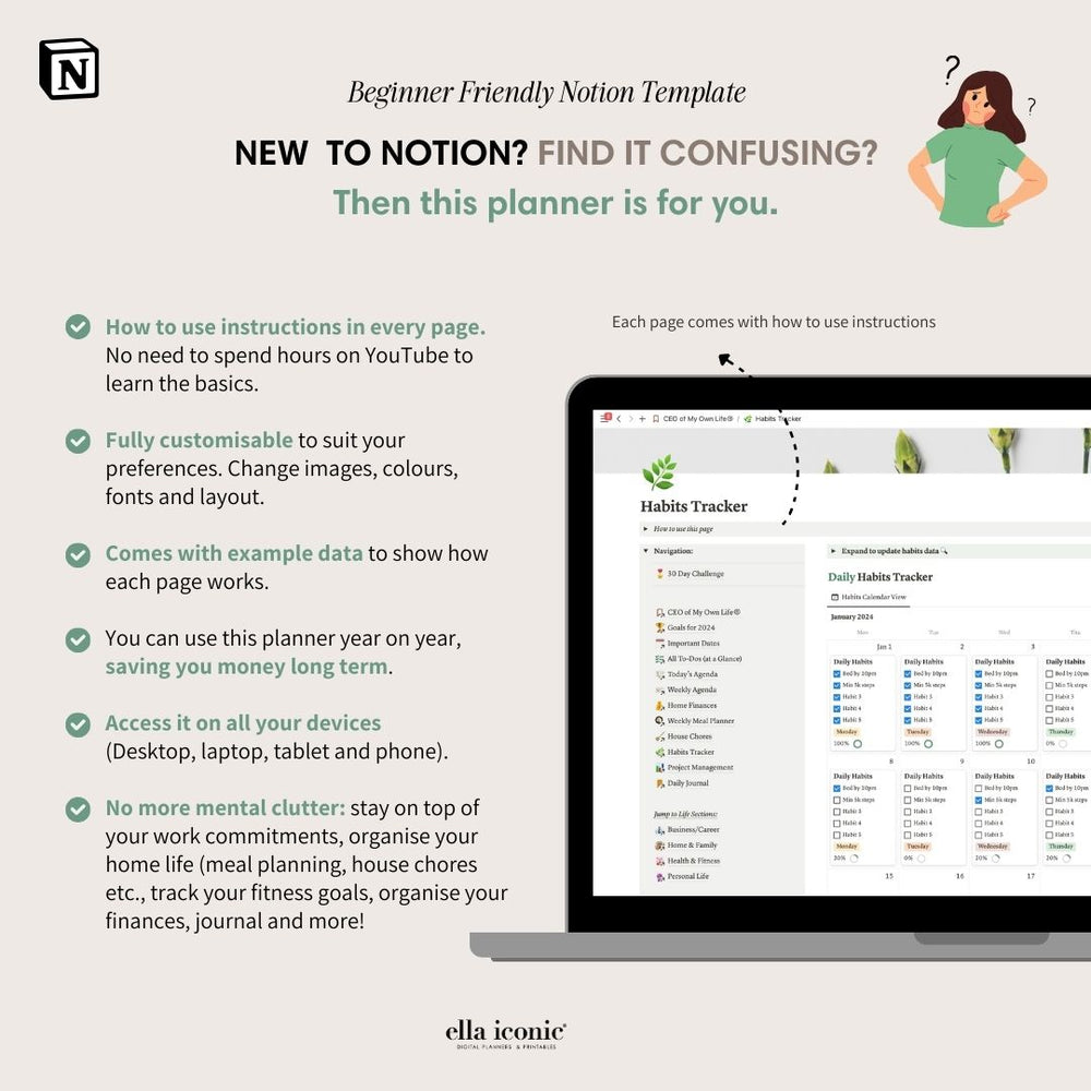 
                  
                    2024 Life Planner Notion Template - ceo of my own life® planner - ellaiconic®
                  
                