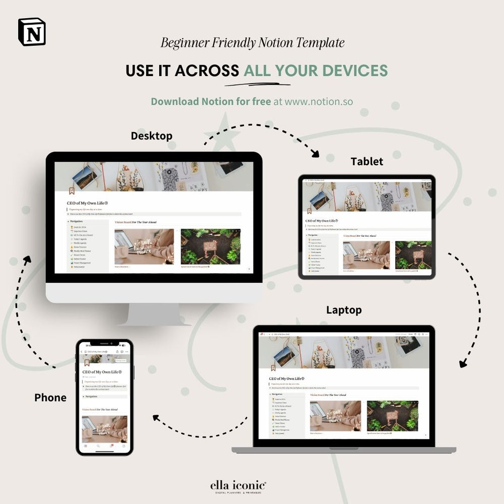 
                  
                    2024 Life Planner Notion Template - ceo of my own life®- ellaiconic®
                  
                