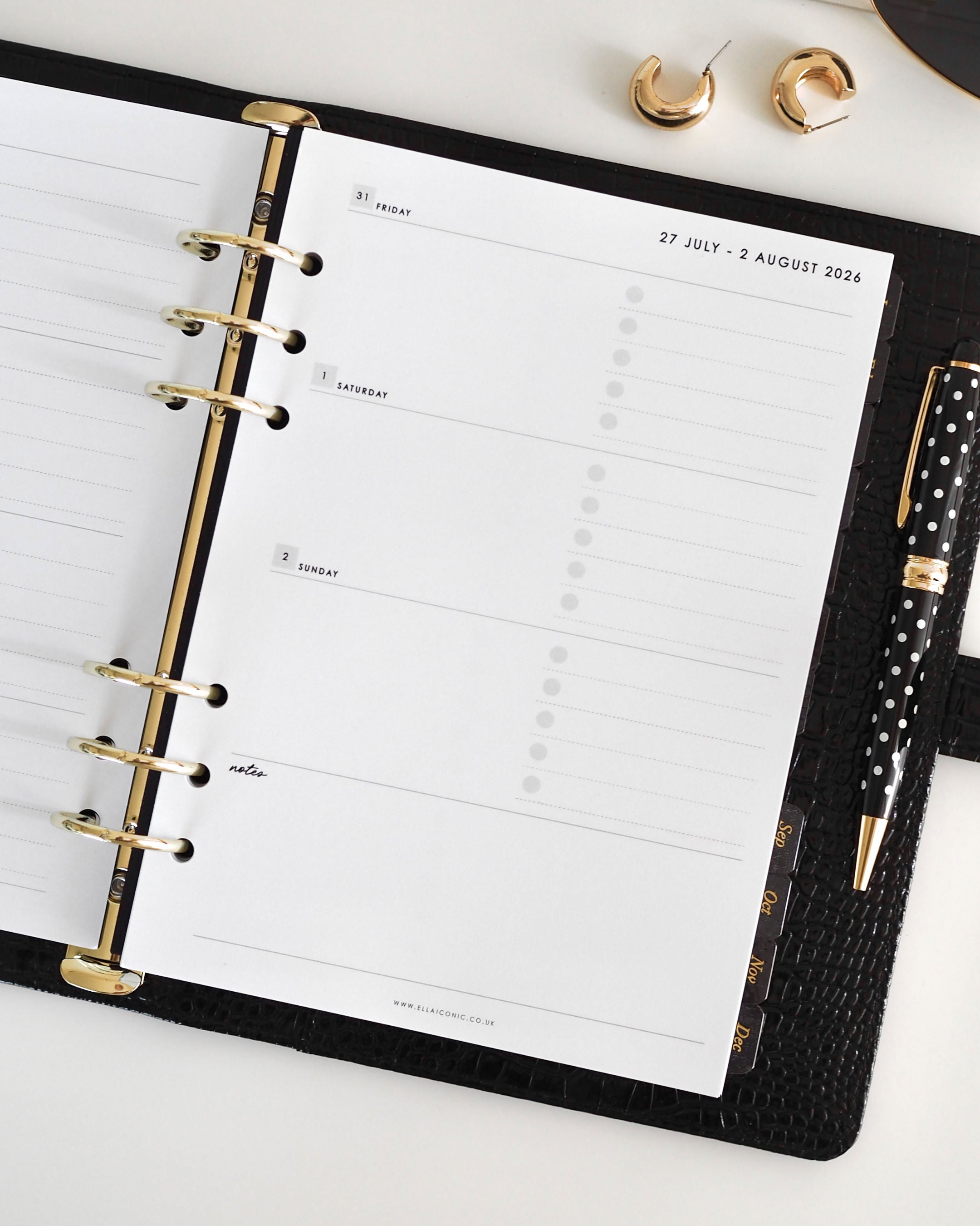 2026-2027 Weekly Planner Inserts | Week on Two Pages | Horizontal • A5 ...
