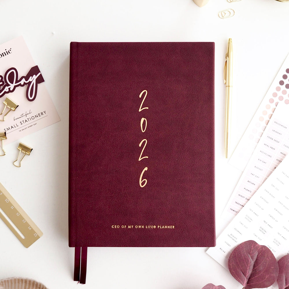 2026 Weekly Life Planner - CEO of My Own Life® Planner - Burgundy - ella iconic® UK