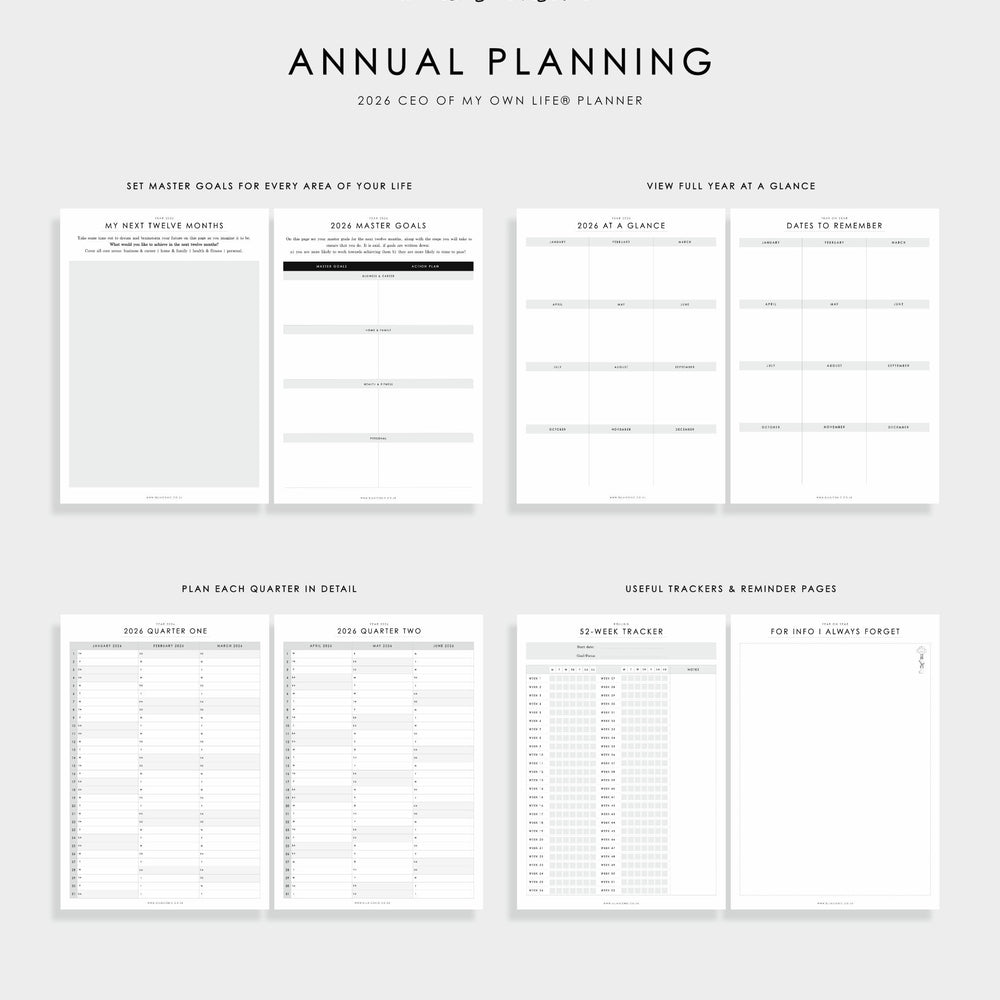 
                  
                    2026 Weekly Life Planner Inserts For A5 Ring Binders, Agendas - 2026 CEO of My Own Life® Planner - ella iconic® UK
                  
                