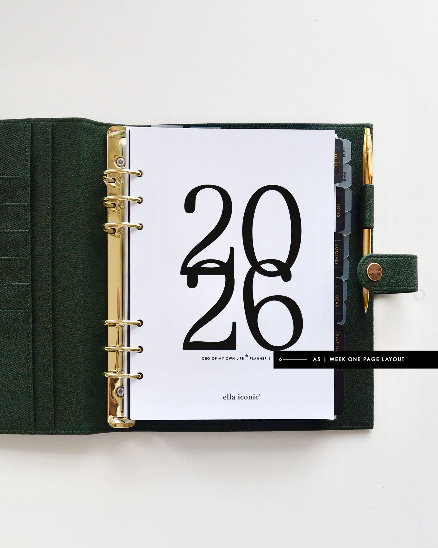 A5 2026 Weekly Life Planner Inserts - 2026 Weekly CEO of My Own Life® Planner• Week on One Page - ella iconic®