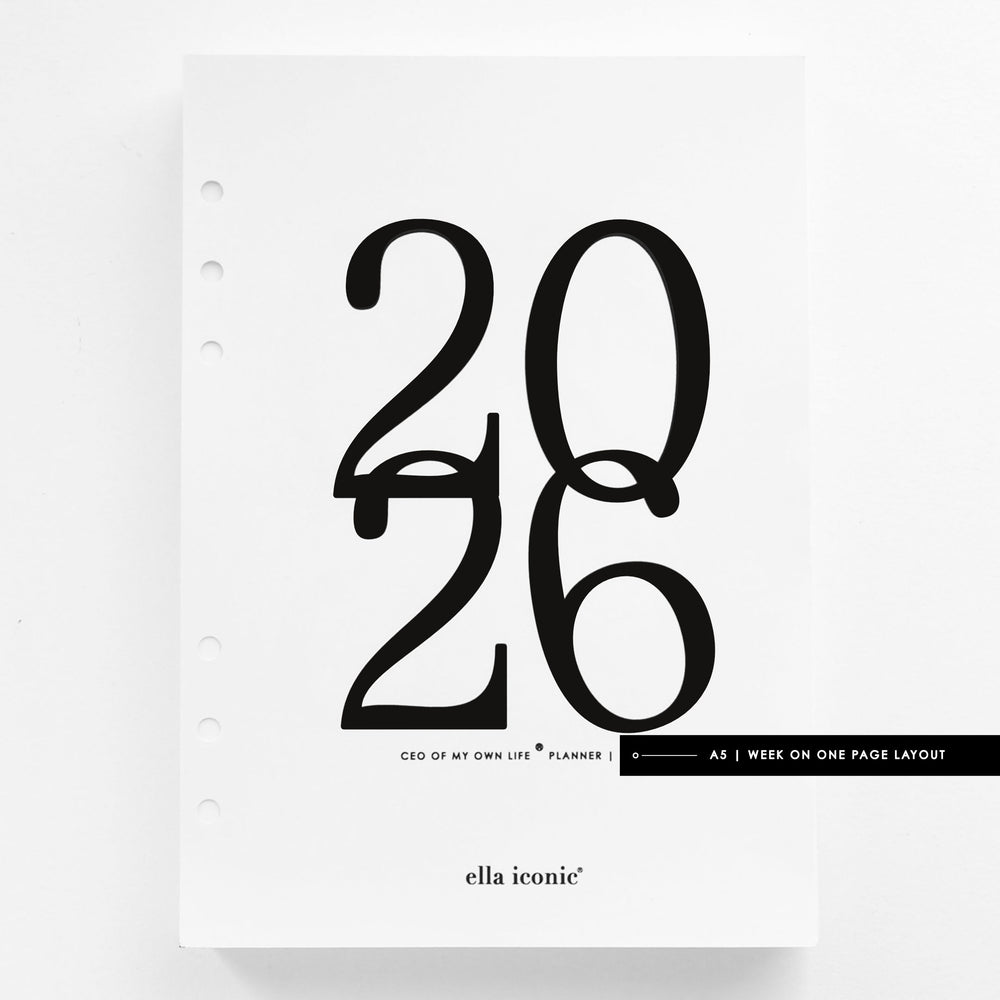 A5 2026 Weekly Life Planner Inserts - 2026 Weekly CEO of My Own Life® Planner• Week on One Page - ella iconic®