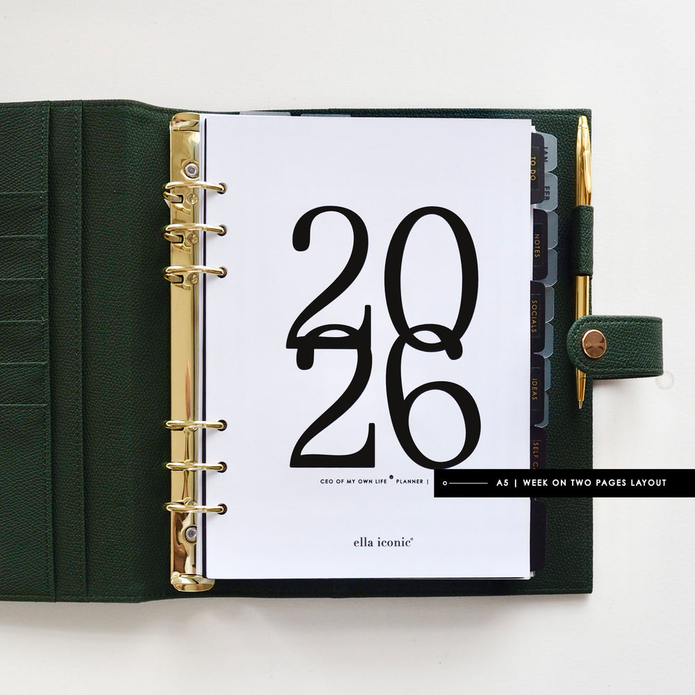 
                  
                    2026 Weekly Life Planner Inserts For A5 Ring Binders, Agendas - 2026 CEO of My Own Life® Planner - ella iconic® UK
                  
                