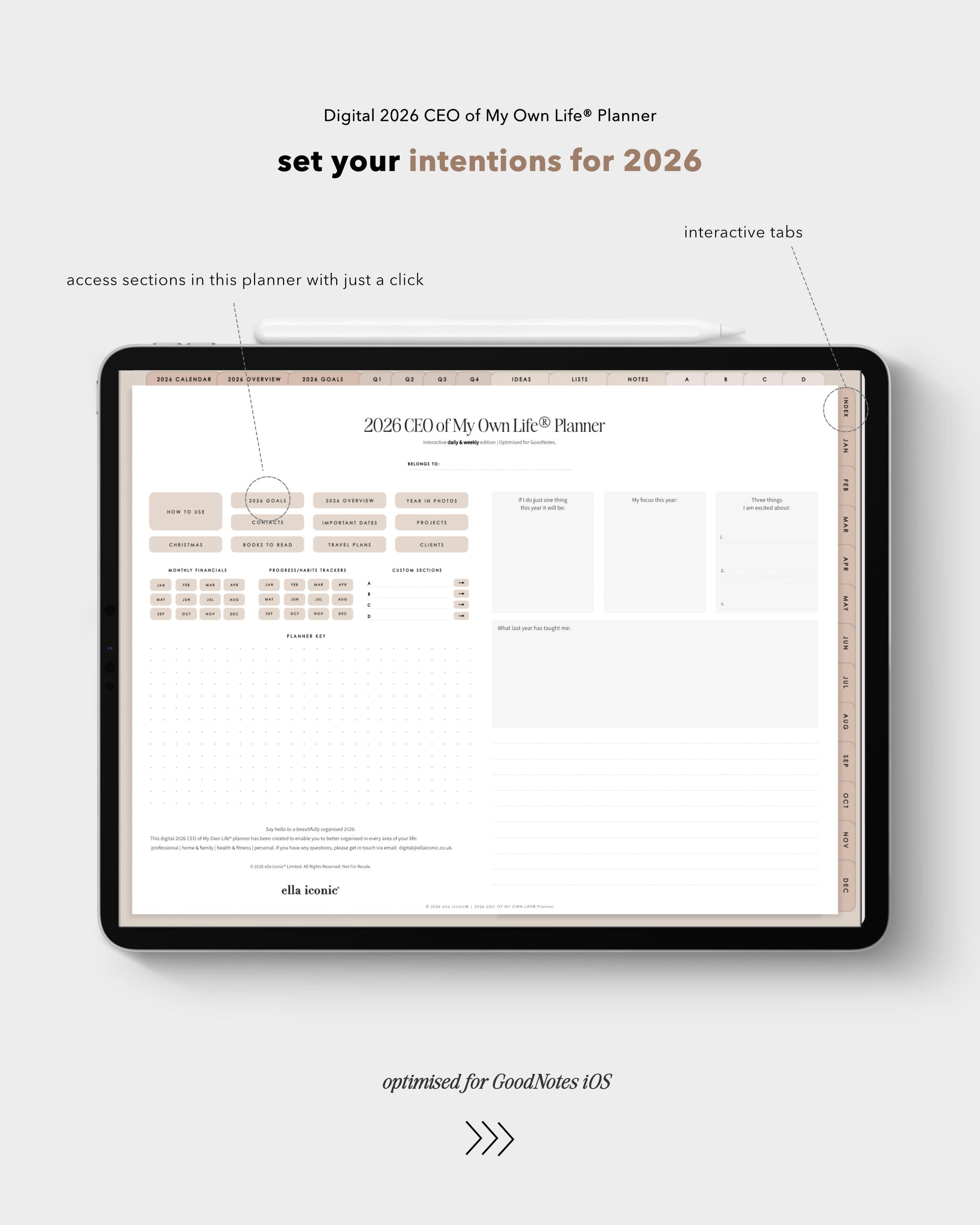 The Ultimate Digital 2026 Life Planner for GoodNotes iOS – ellaiconic®