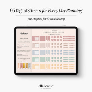 Digital Planner Stickers for GoodNotes iOS - Pastel Post Its, Flags and Notes | Ella Iconic®