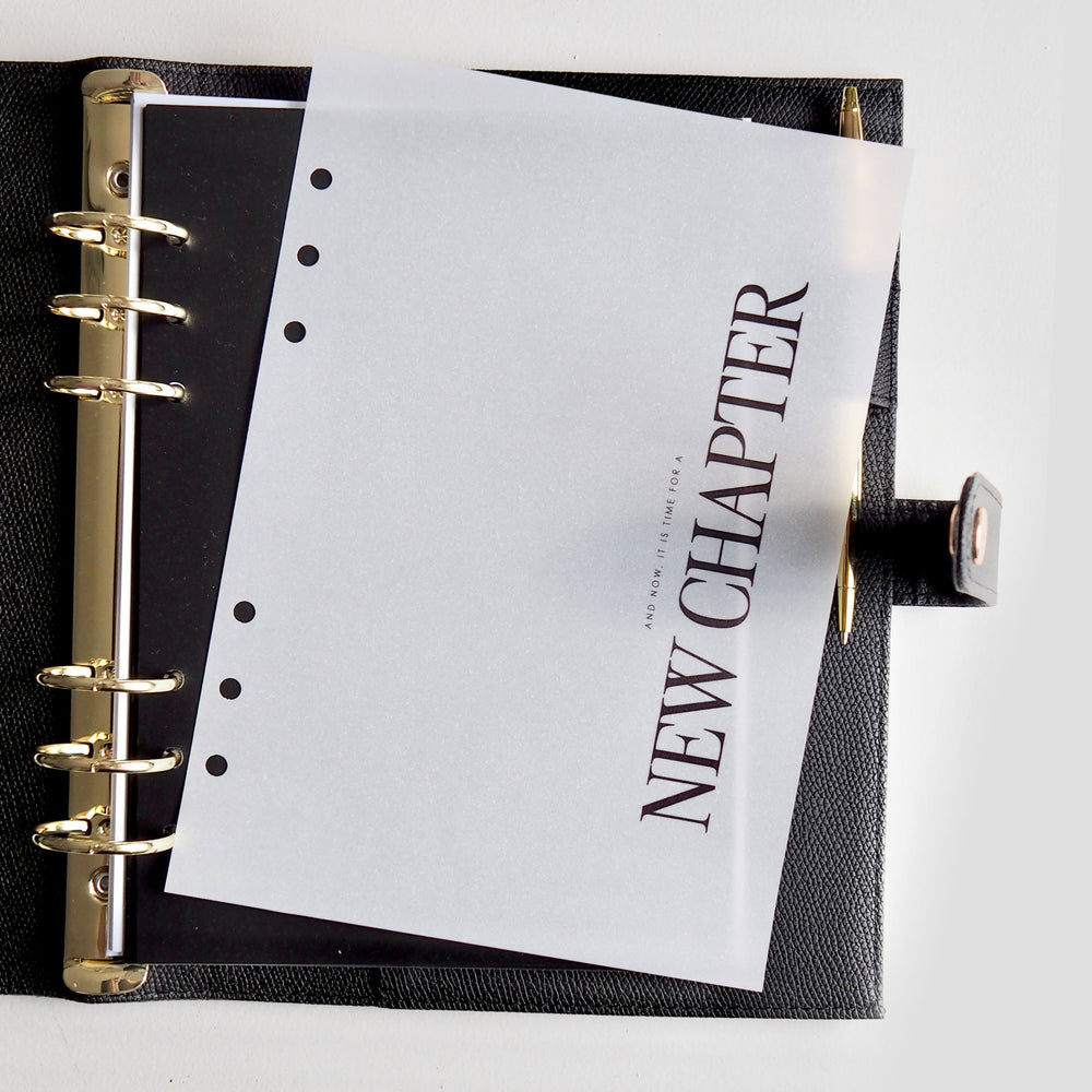 
                  
                    New Chapter - A5 Vellum Planner Dashboard For A5 6-Ring Binders, Filofax, Large GM LV Agendas - ella iconic®
                  
                