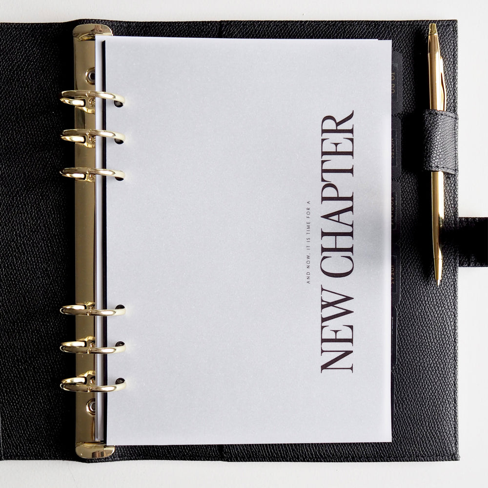 
                  
                    New Chapter - A5 Vellum Planner Dashboard For A5 6-Ring Binders, Filofax, Large GM LV Agendas - ella iconic®
                  
                