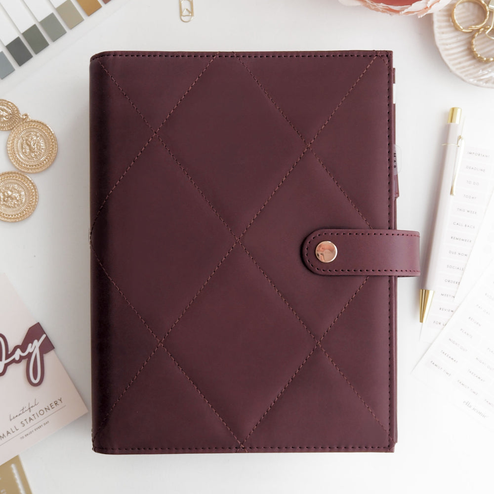 Personalised premium vegan leather A5 ring binder, agenda - ella iconic® UK