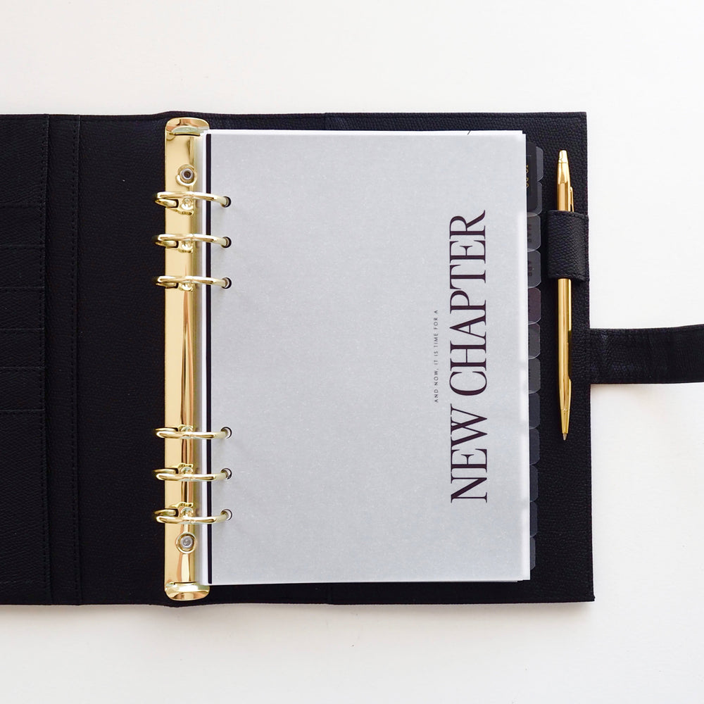 New Chapter - A5 Vellum Planner Dashboard For A5 6-Ring Binders, Filofax, Large GM LV Agendas - ella iconic®