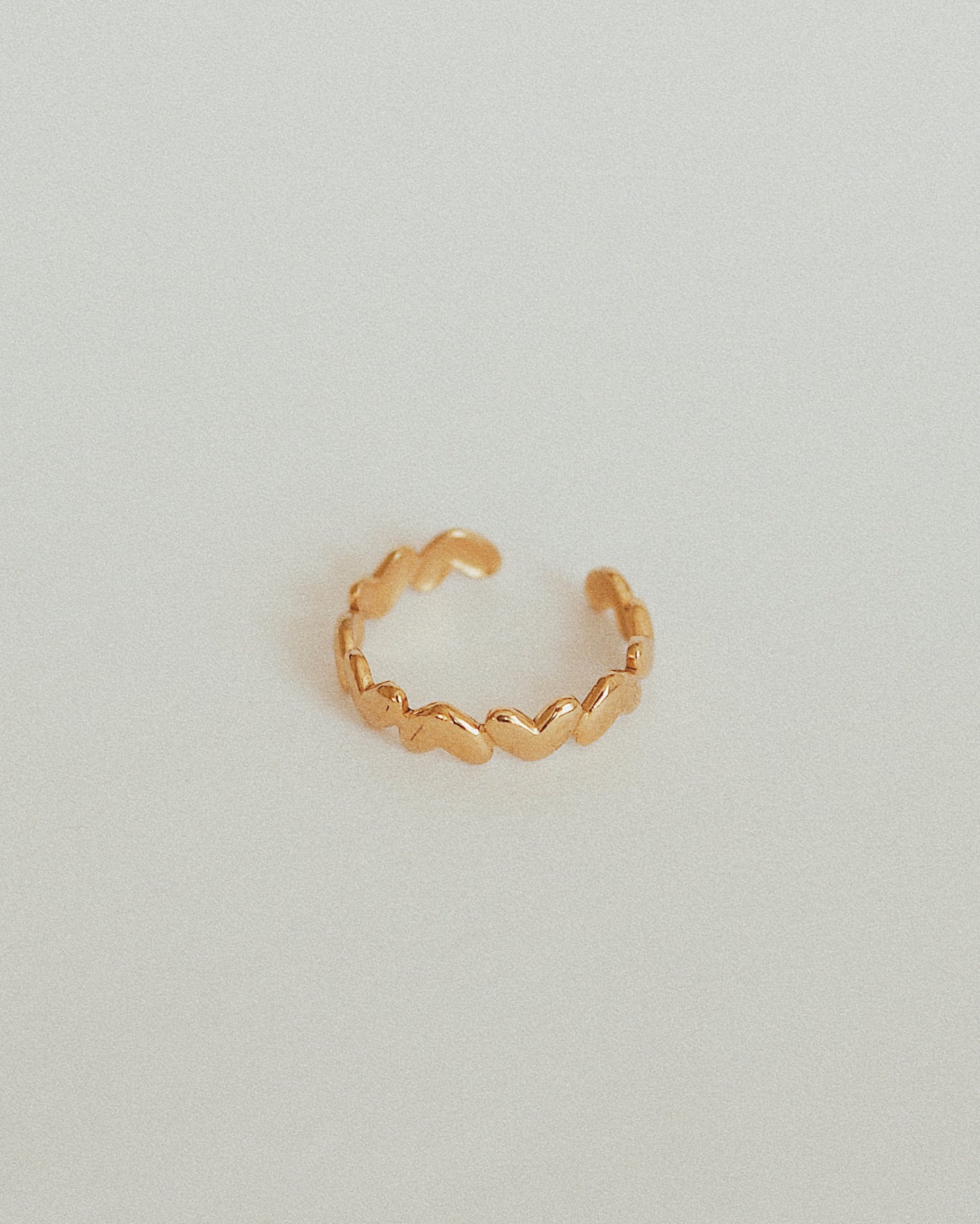 Adjustable Waterproof Gold Mini Hearts Ring Band - ella iconic® UK