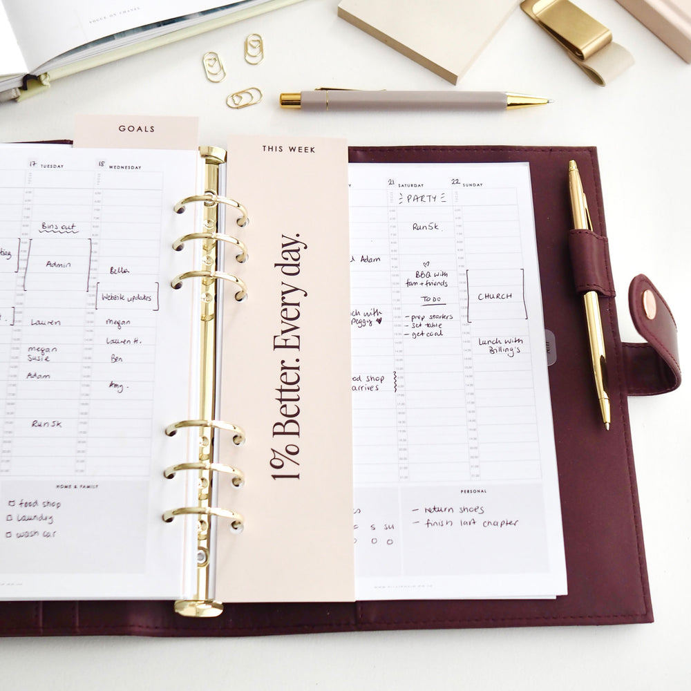 
                  
                    Blush 'This Week' Planner Page Marker for A5 6-Ring Binders - ella iconic® UK
                  
                