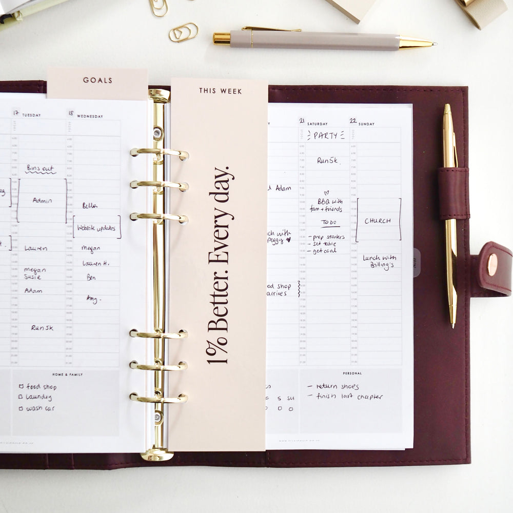 Blush 'This Week' Planner Page Marker for A5 6-Ring Binders - ella iconic® UK