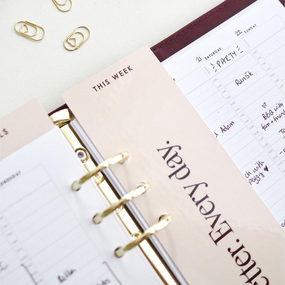 
                  
                    Blush 'This Week' Planner Page Marker for A5 6-Ring Binders - ella iconic® UK
                  
                