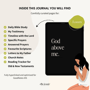 Christian digital planner - Bible Study & Prayer Journal  - GoodNotes Planner - ellaiconic®