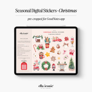 Festive Christmas Digital Planner Stickers • GoodNotes iOS