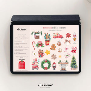 Festive Christmas Digital Stickers For GoodNotes Digital Planner• Ella Iconic
