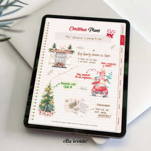 Festive Christmas Digital Stickers For GoodNotes Digital Planner• Ella Iconic