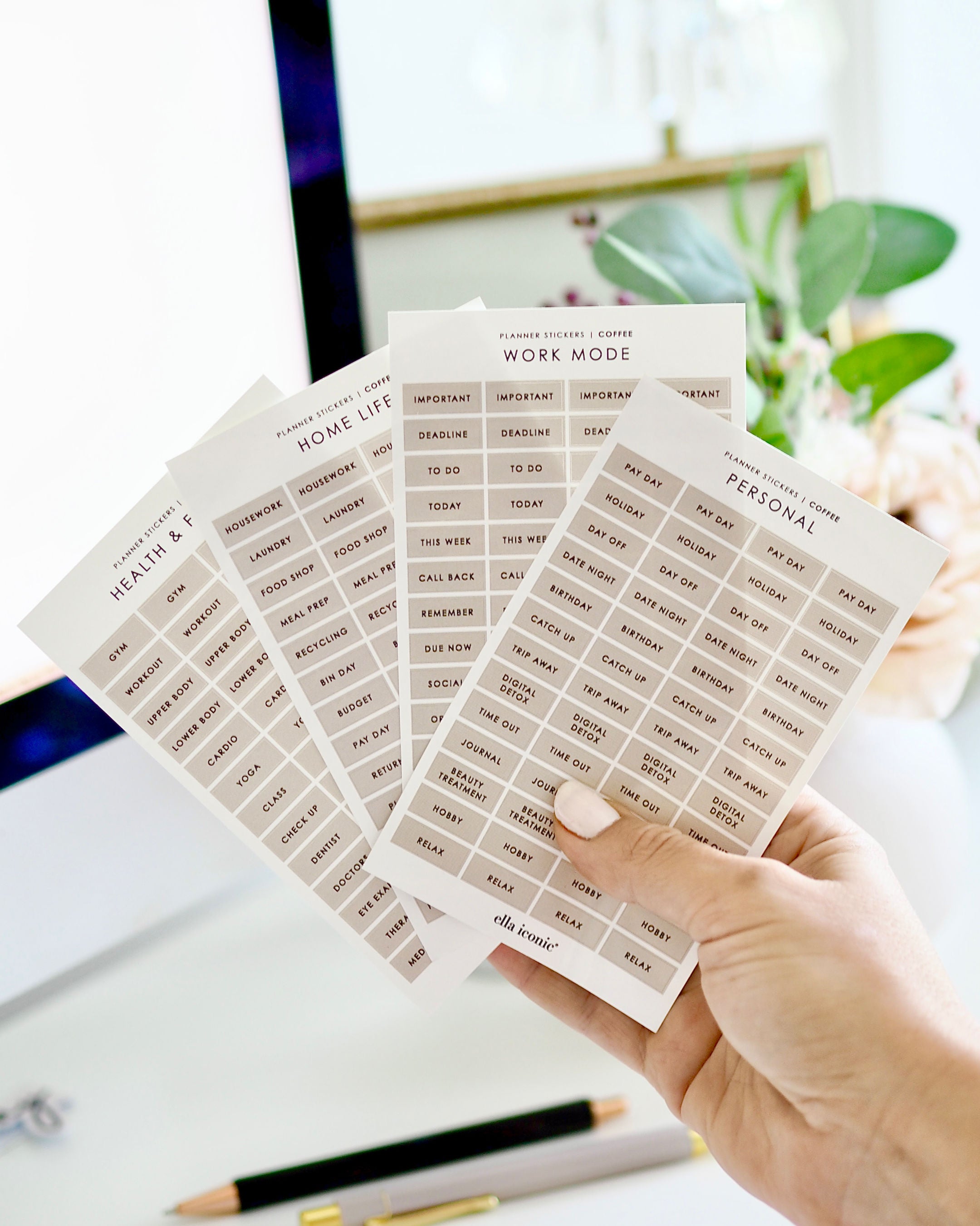 Planner Stickers For Work, Home, Health & Personal Life • Coffee ...