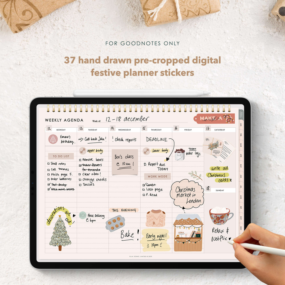 
                  
                    Digital Christmas Planner Stickers - Winter Wonderland - For GoodNotes iOS - Pre-cropped - ella iconic
                  
                