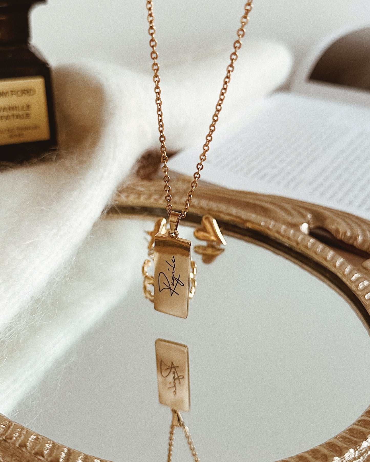 Personalised Women's Engraved Jewellery - Double Side Engravable Gold Pendant Necklace - ella iconic®